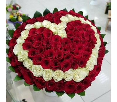 101 роза Сердце (60 см)